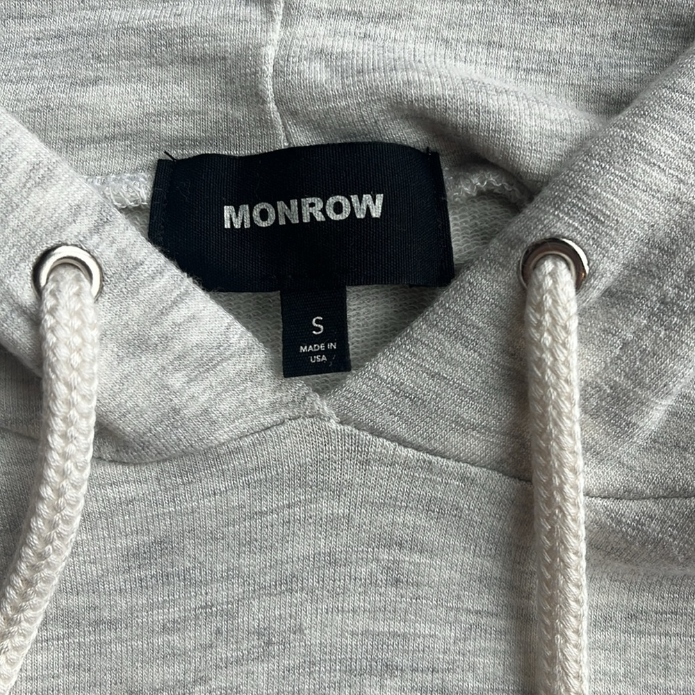 NWOT Monrow Supersoft Double Layer Hoody Dress in Ash Gray (Small) - Picture 9 of 16
